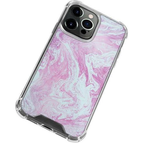 Blue and Purple Marble iPhone 14 Pro Clear Case